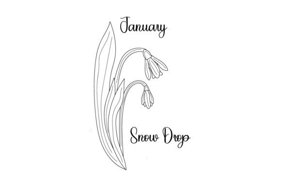 Birth Month Flowers - January - Snow Drop - Embroidery