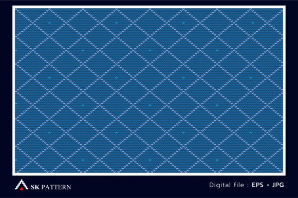 Blue Knitted Pattern Vector, Embroidery Review