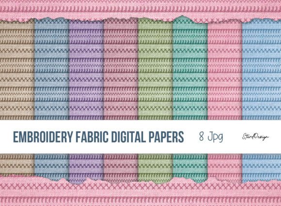 Embroidery Fabric Digital Paper