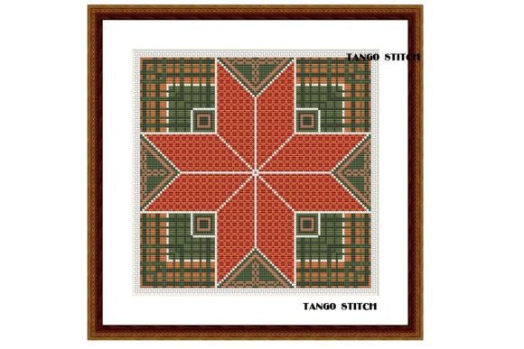 Orange Green Ornament Counted Embroidery Review