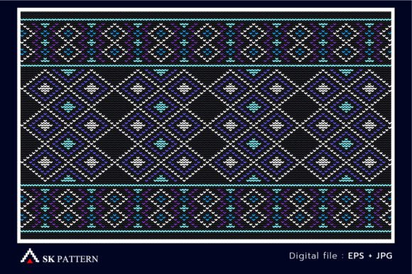White and Blue Embroidery Pattern Design Review